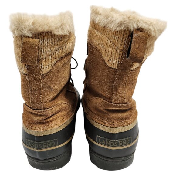 Lands End Womens Insulated Duck Boots With Faux Fur Suede Upper & Rubber Sole - Picture 5 of 8